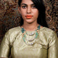 Layered Sea Green Crystal Necklace - Rajwada