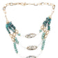 Layered Sea Green Crystal Necklace - Rajwada