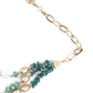 Layered Sea Green Crystal Necklace - Rajwada