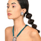 Light blue beautiful beaded pendant necklace set - Rajwada