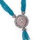 Light blue beautiful beaded pendant necklace set - Rajwada