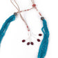 Light blue beautiful beaded pendant necklace set - Rajwada
