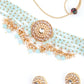 Light Green Ethnic Choker Necklace Set - Rajwada