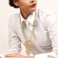 Light Kelly Green And Ruby Pink Necklace Set - Rajwada