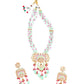 Light Kelly Green And Ruby Pink Necklace Set - Rajwada