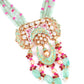 Light Kelly Green And Ruby Pink Necklace Set - Rajwada
