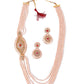 Light peach designer elegant necklace set for women - Rajwada