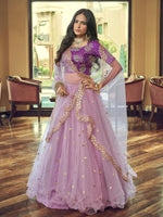 Light Purple Heavy Net Designer Lehenga Choli - Rajwada