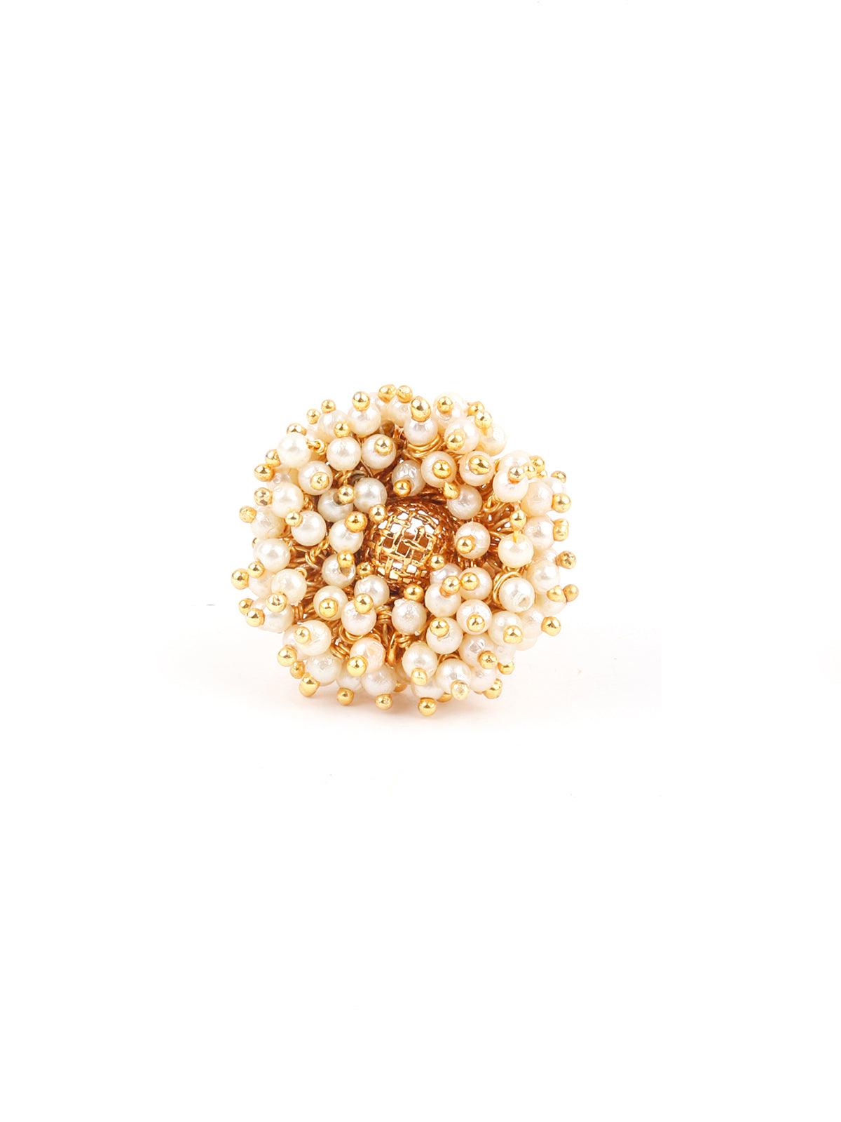 Little Bunch Of Pearls Ring - Rajwada