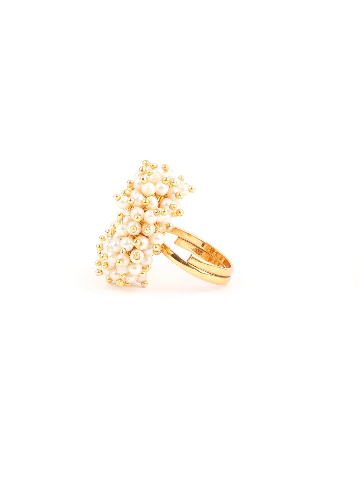 Little Bunch Of Pearls Ring - Rajwada