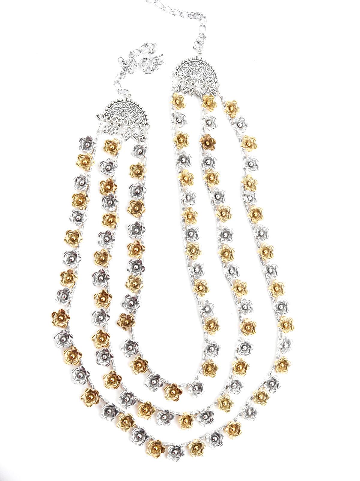 Long Brass Look Heavy Necklace! - Rajwada