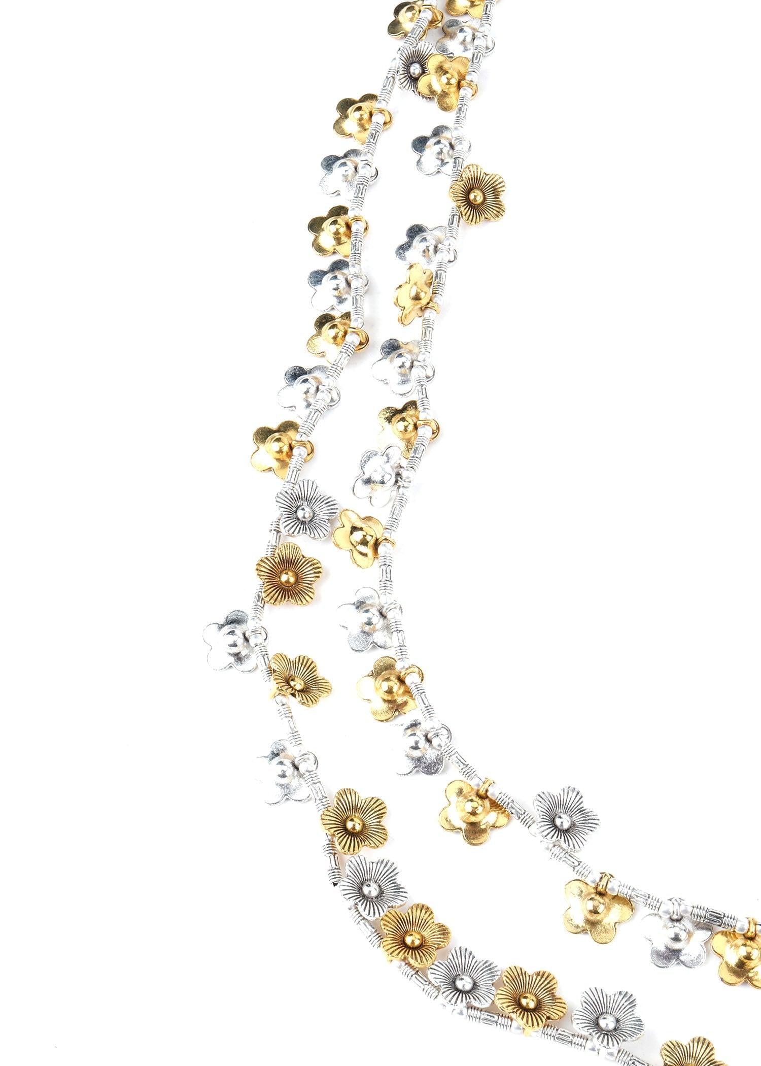 Long Brass Look Heavy Necklace! - Rajwada