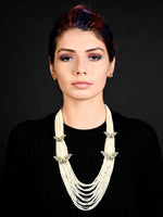 Long Divine Pearl Necklace Set - Rajwada