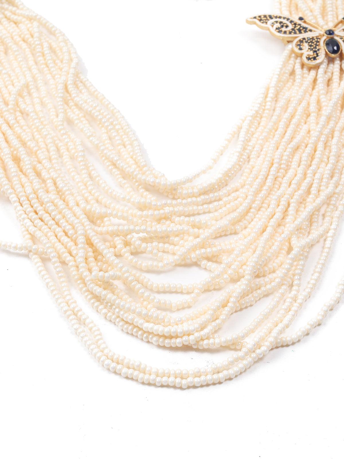 Long Divine Pearl Necklace Set - Rajwada