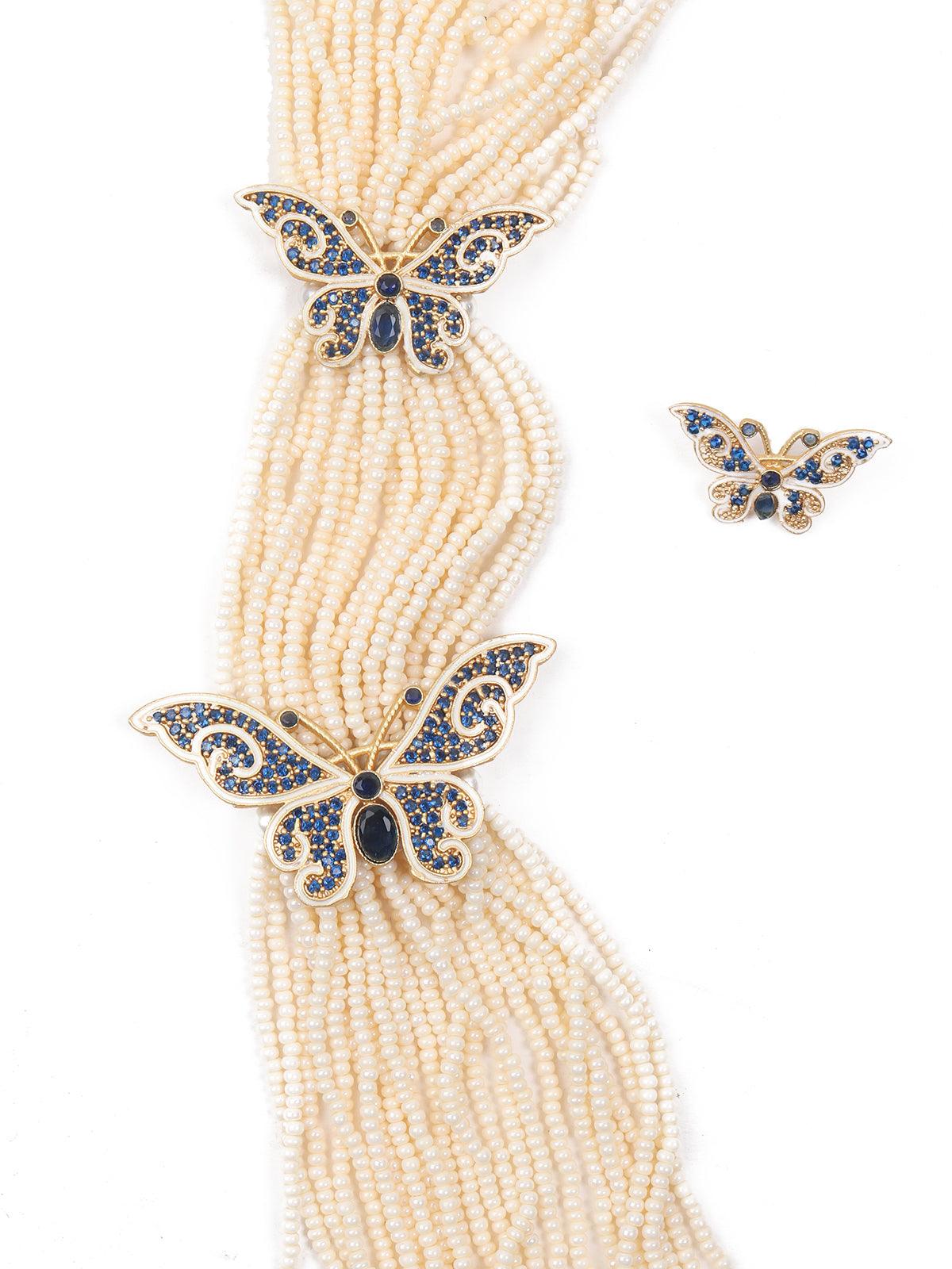 Long Divine Pearl Necklace Set - Rajwada