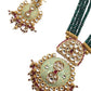 Long Stupefying GreenOnyx Kundan Necklace Set - Rajwada