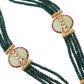 Long Stupefying GreenOnyx Kundan Necklace Set - Rajwada
