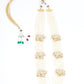Long White Pearl Chain with Elephant Stud - Rajwada