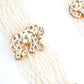 Long White Pearl Chain with Elephant Stud - Rajwada