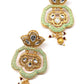 Lovely classical semiprecious kundan &amp; pearl green necklace with earrings! - Rajwada