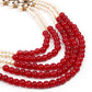 LOVELY GOLD AND RED LONG NECK PIECE - Rajwada