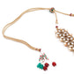 LOVELY GOLD AND RED LONG NECK PIECE - Rajwada