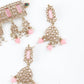 Lovely Rose Quartz Kundan Style Choker Necklace Set - Rajwada