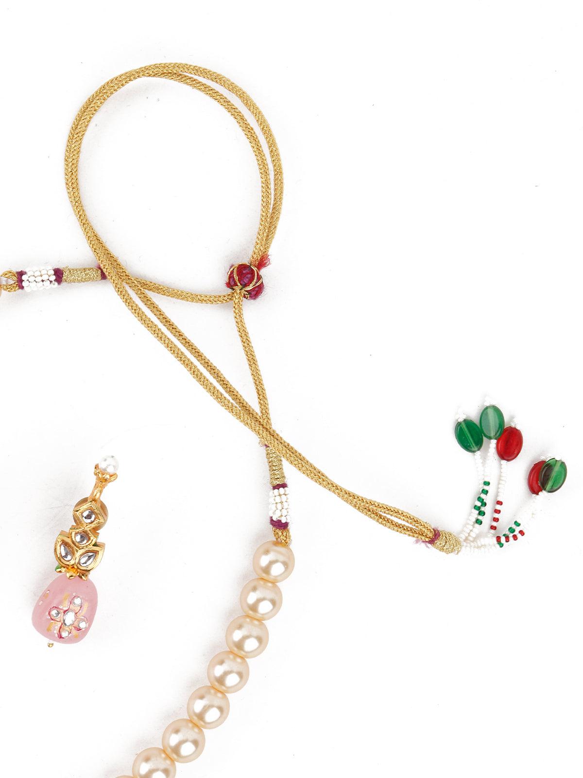 Lustrous Pearl Multi-Coloured Onyx Necklace Set! - Rajwada