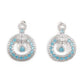 LUXURIANT GERMAN RHODIUM AND BLUE DANGLING EARRINGS - Rajwada