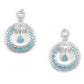 LUXURIANT GERMAN RHODIUM AND BLUE DANGLING EARRINGS - Rajwada