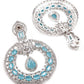 LUXURIANT GERMAN RHODIUM AND BLUE DANGLING EARRINGS - Rajwada