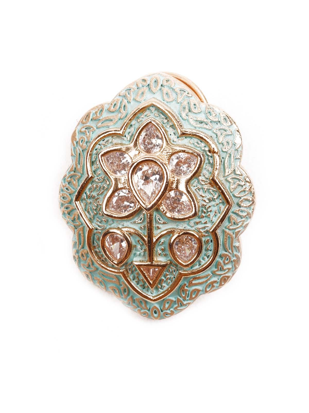 LUXURIANT GOLD MEENAKARI EAR STUDDS - Rajwada