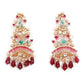 LUXURIANT GOLD MULTICOLORED DANGLING EARRINGS - Rajwada