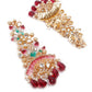 LUXURIANT GOLD MULTICOLORED DANGLING EARRINGS - Rajwada
