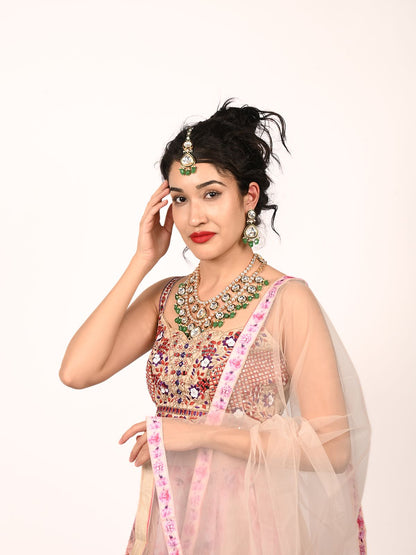 Rajwada Green Alloy Embellished Jewellery Set For Women
