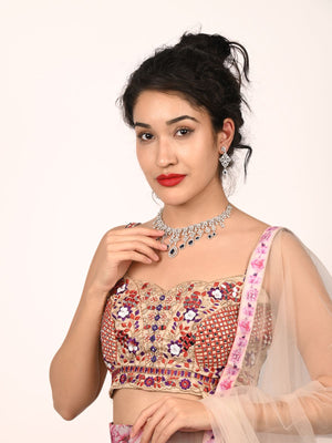 Rajwada Dark Blue Alloy Embellished Jewellery Set For Women
