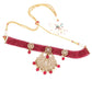 Magenta and Golden Choker Necklace - Rajwada