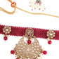 Magenta and Golden Choker Necklace - Rajwada