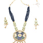 Maharani Blue Onyx Kundan Necklace Set! - Rajwada
