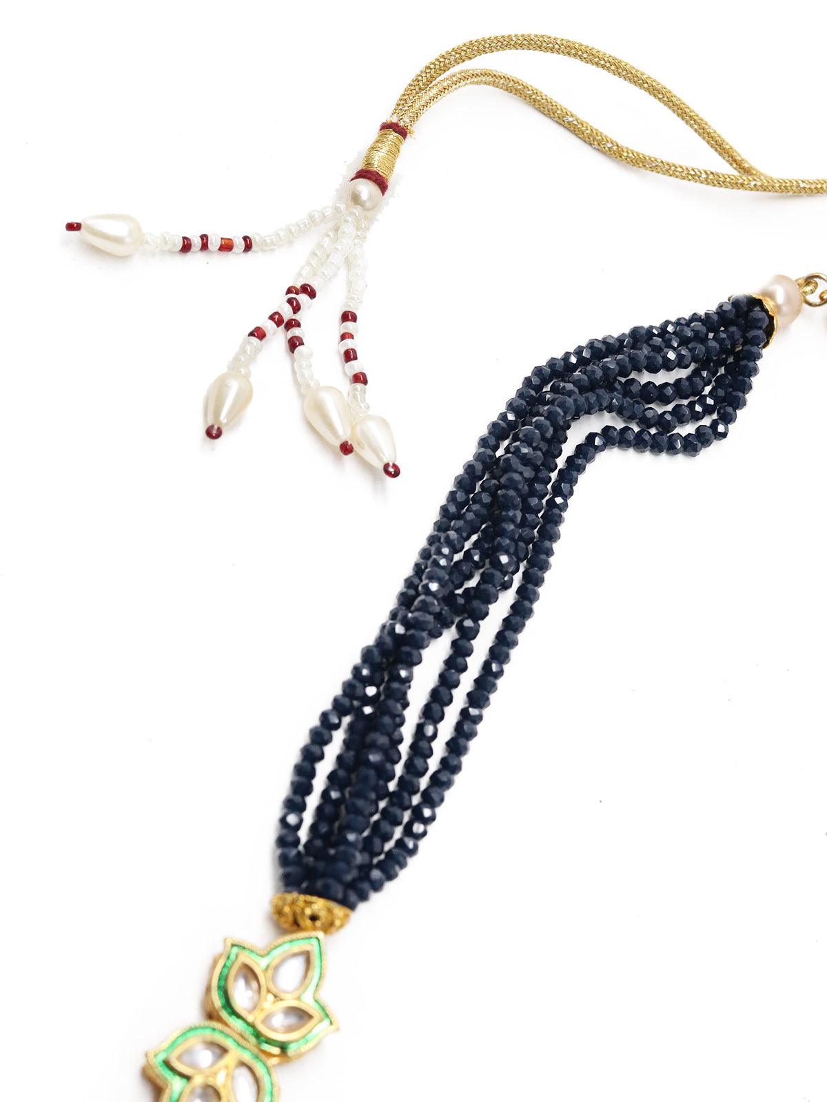 Maharani Blue Onyx Kundan Necklace Set! - Rajwada