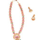 Maroon Beaded Gold plated Temple Jewellery set - Rajwada