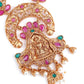 Maroon Beaded Gold plated Temple Jewellery set - Rajwada