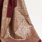 Maroon Festive Silk Blend Woven Design Saree With Unstitched Blouse - Rajwada