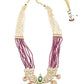 Maroon Long Magical Onyx  Kundan Necklace Set - Rajwada