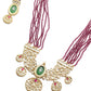 Maroon Long Magical Onyx  Kundan Necklace Set - Rajwada