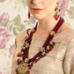 Maroon Multistring Onyx-Mani-Kundan Necklace Set! - Rajwada