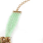 Matte Finish Gold Tone Mint Green Onyx-Mani Choker Set - Rajwada