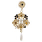 Matted Golden Chiselled Dangle Earrings - Rajwada