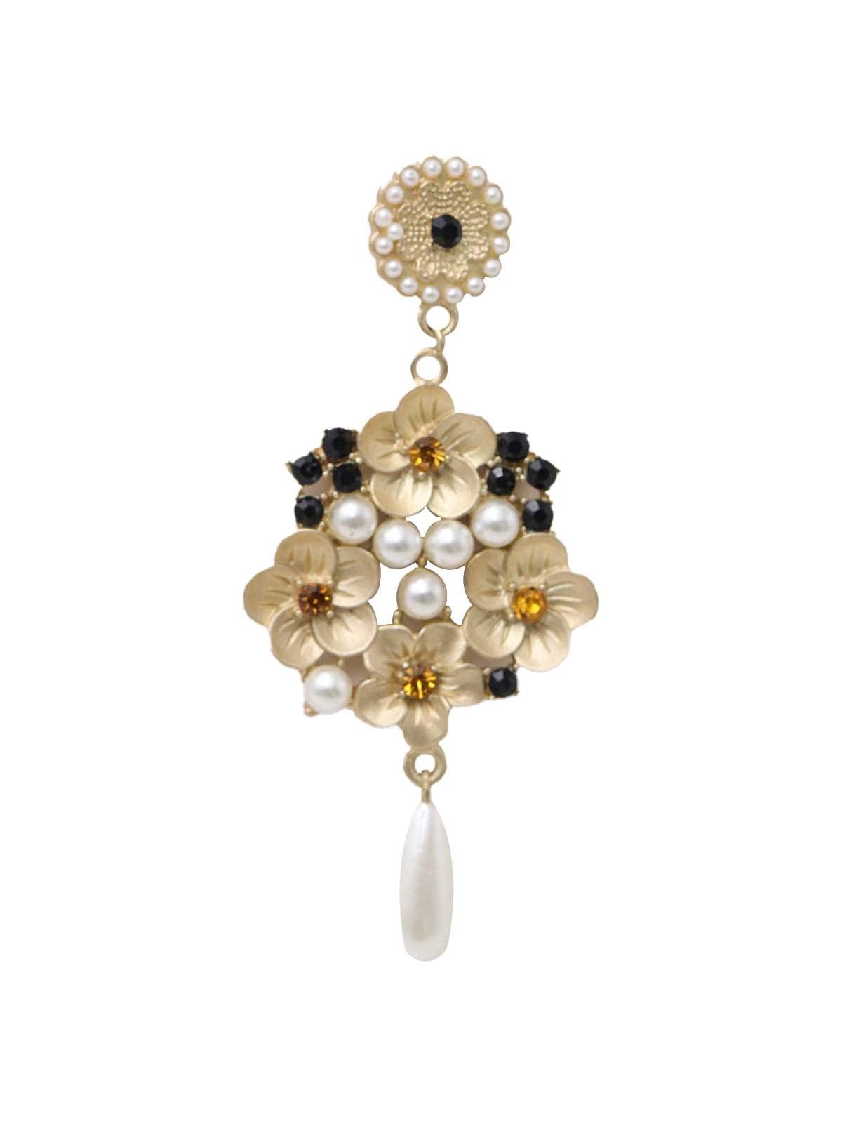 Matted Golden Chiselled Dangle Earrings - Rajwada