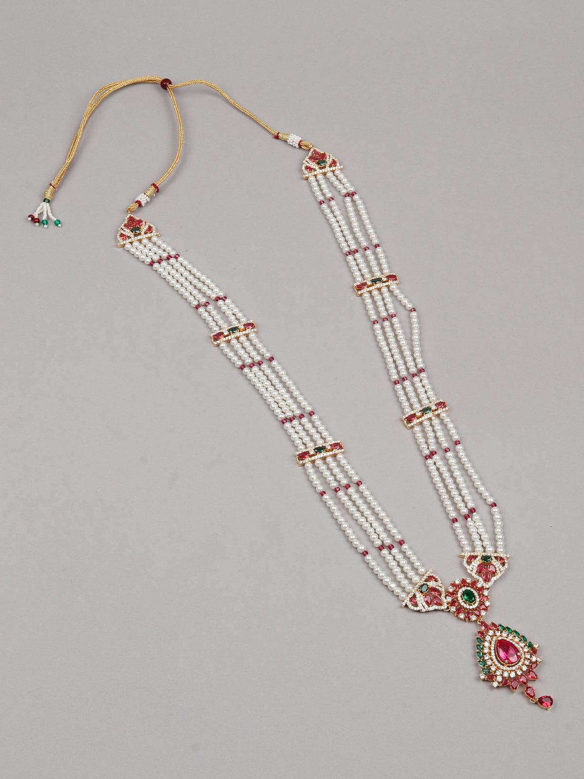Mesmerizing Multi Layered Long Pearl Necklace - Rajwada